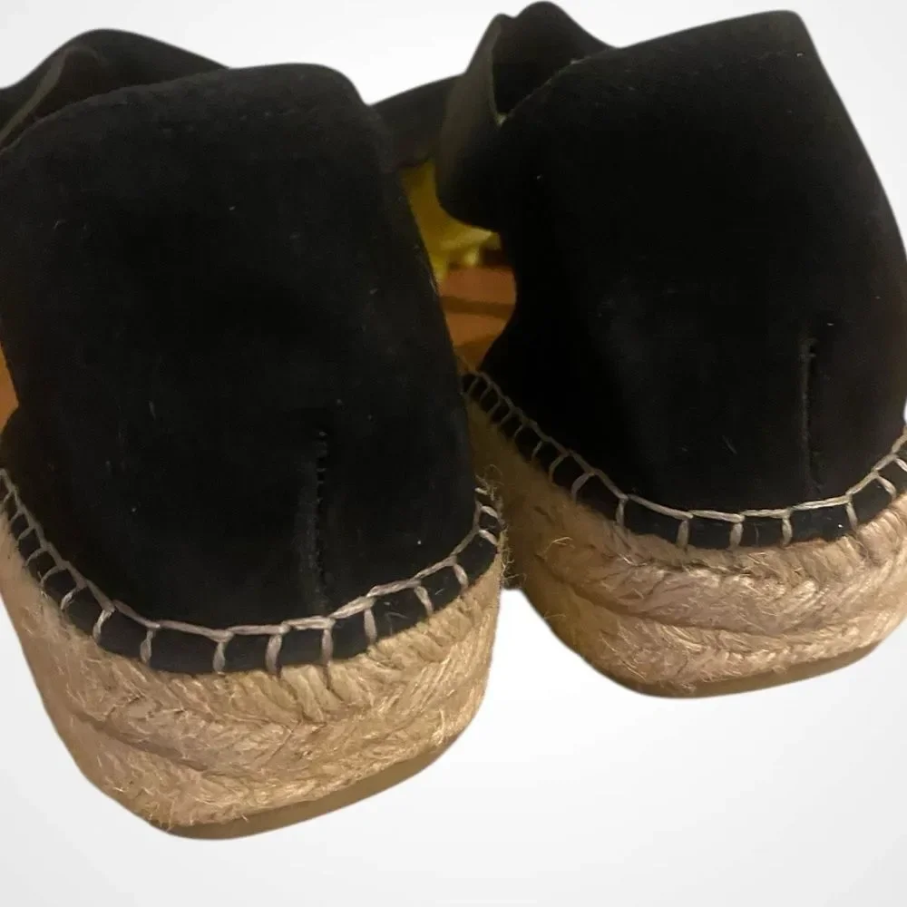 Anthropologie shoes | Fabiolas Black Suede Espadrille Sandals NWOB size 9.5